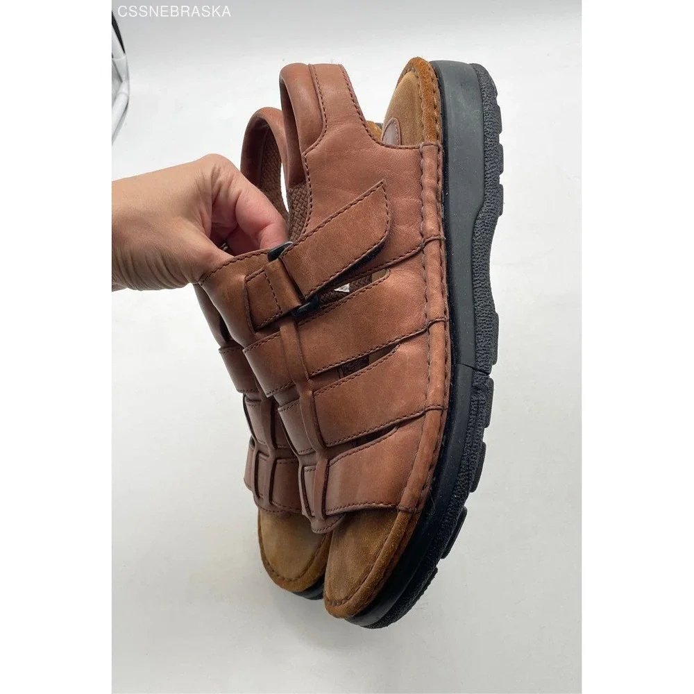 Canyon River Brawn Mens Vintage Leather‎ Sandals - Size 10D